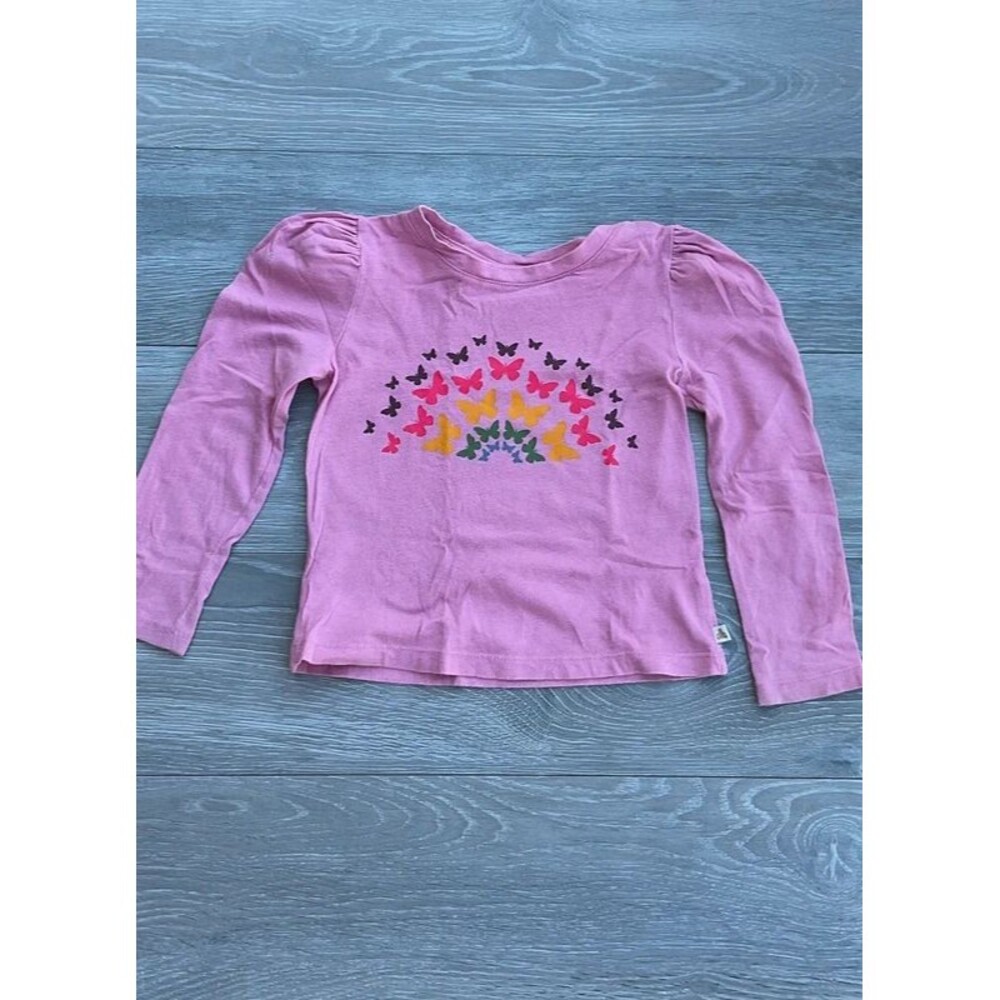 BabyGap Pink Long Sleeved Rainbow Butterfly Shirt - Size 4
